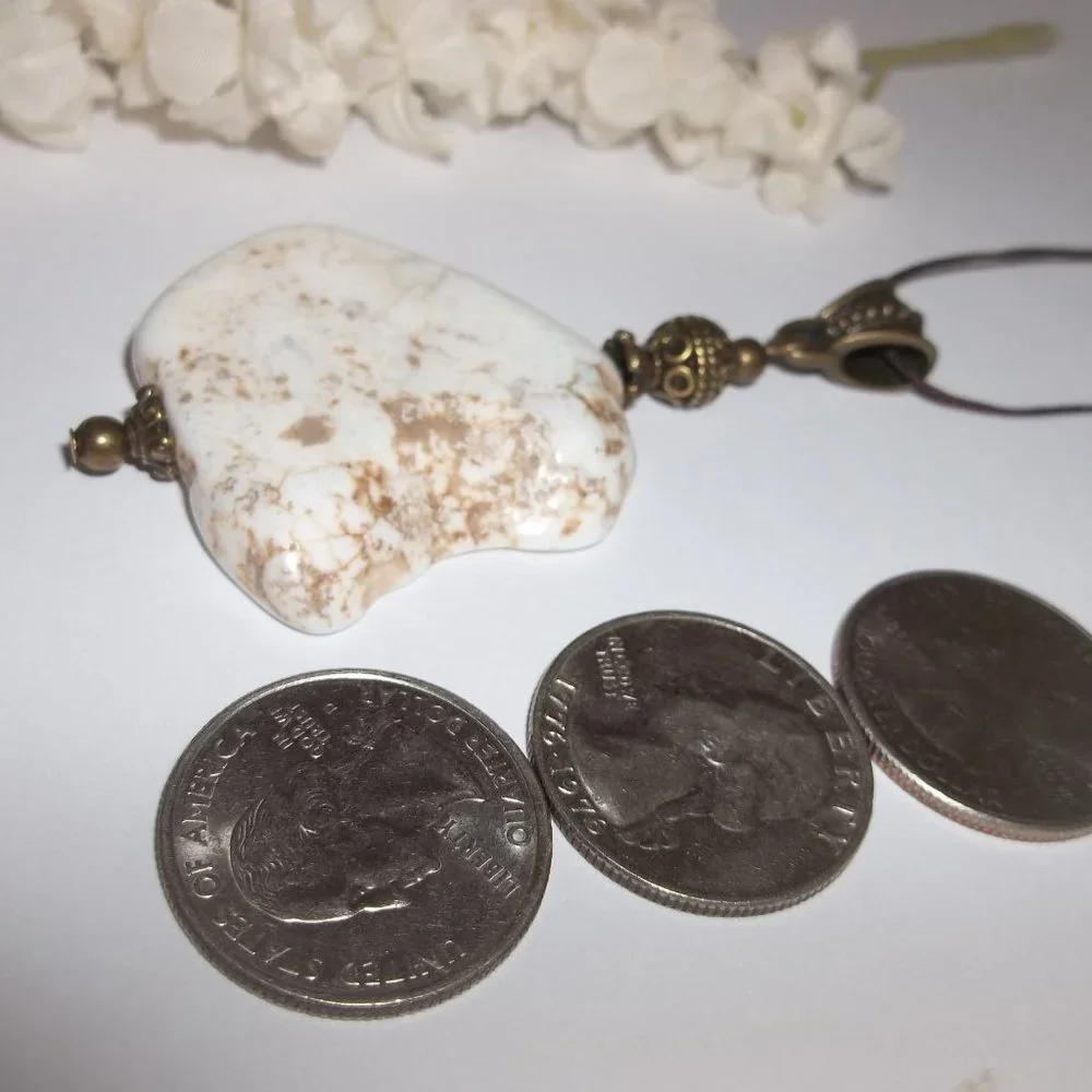 Beaded Statement Necklace Long or Short Choker Adjustable Length Cream Boho 7084